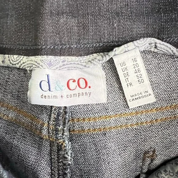 Denim & Co. Slim Leg Cropped Jeans Dark Indigo Size 16 A292507 - Picture 3 of 8